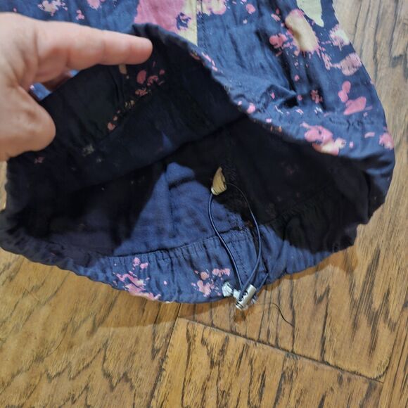 Free People Movement Day Trippin Blue Splatter Wide Leg Pants Cotton Medium M - Picture 5 of 8